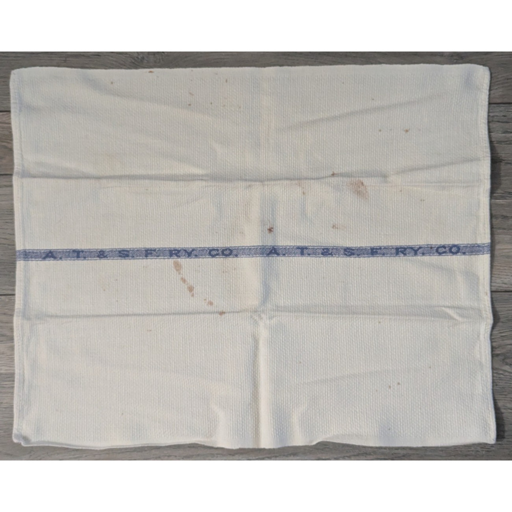 A.T. & S.F. RY. Railroad Train Car Napkin Towel Atchison Topeka and Santa Fe